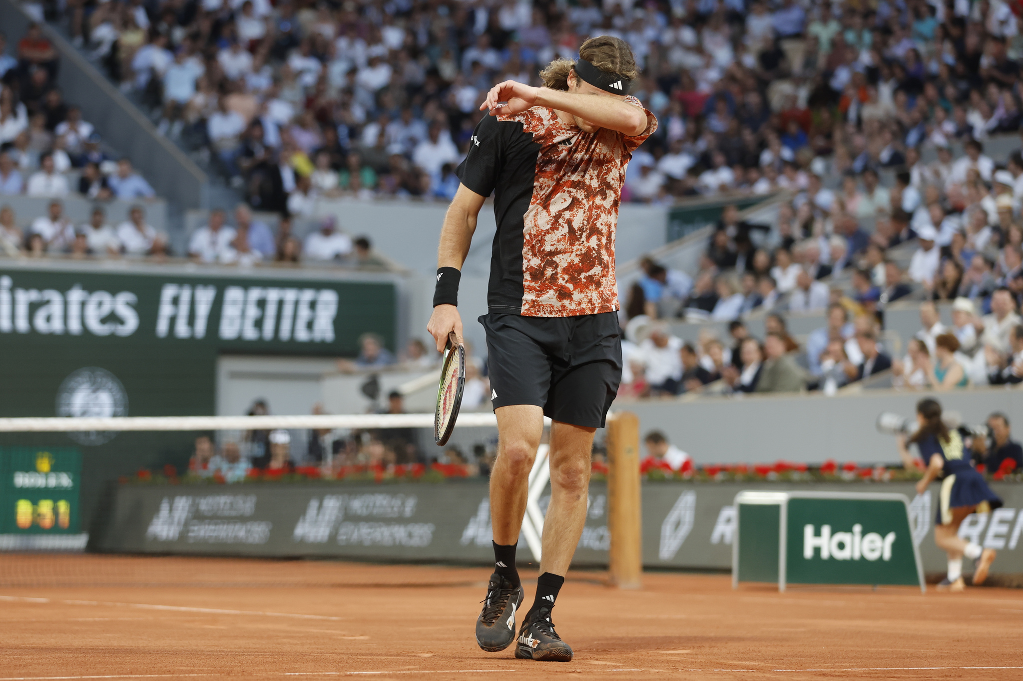 Le joueur de tennis grec a montré