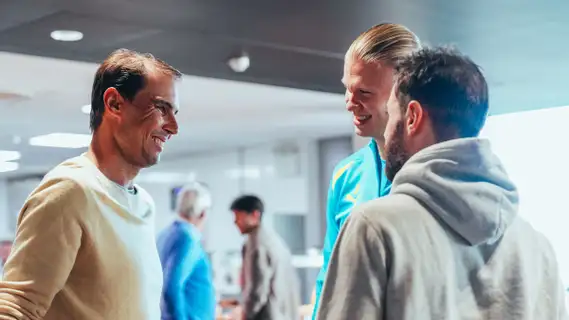 Nadal avec Haaland et Bernardo Silva