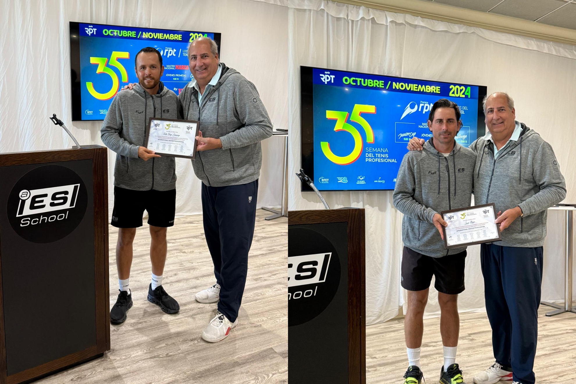 Víctor Hugo Camargo et Lucas Regas avec Luis Mediero