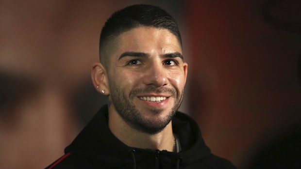 Le boxeur Michael Zerafa lors d'une conférence de presse.