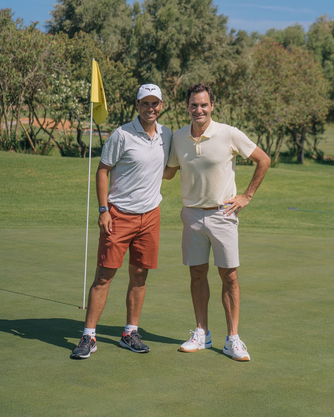 Rafa Nadal et Roger Federer dans Pula Golf (Majorque)