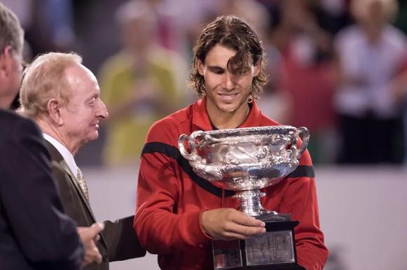Rafael Nadal, double vainqueur du Grand Chelem en carrière, avec Rod Laver