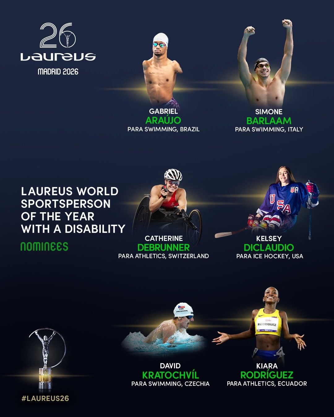 Les nominés dans la catégorie paralympique.