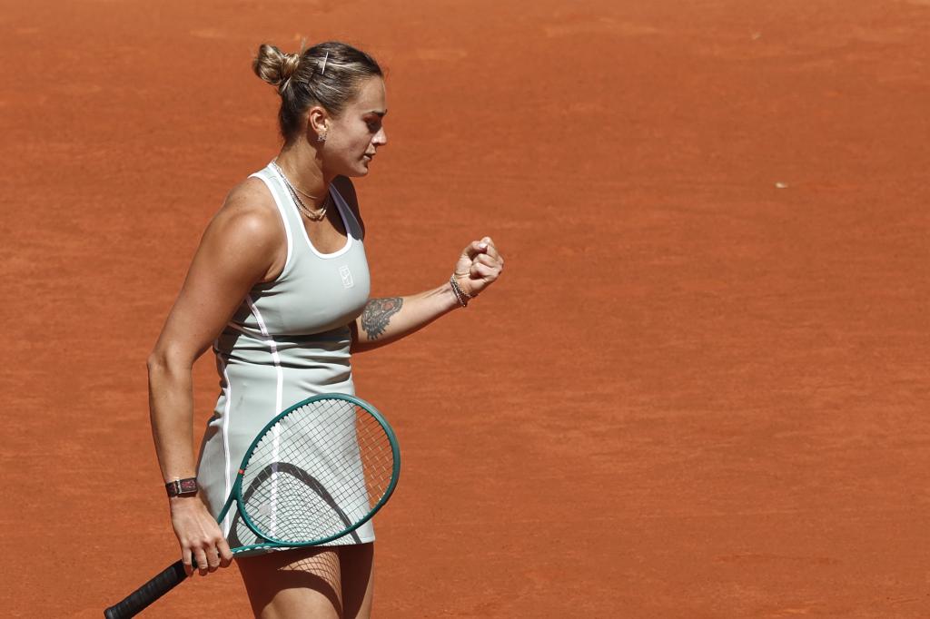 Aryna Sabalenka célèbre un point