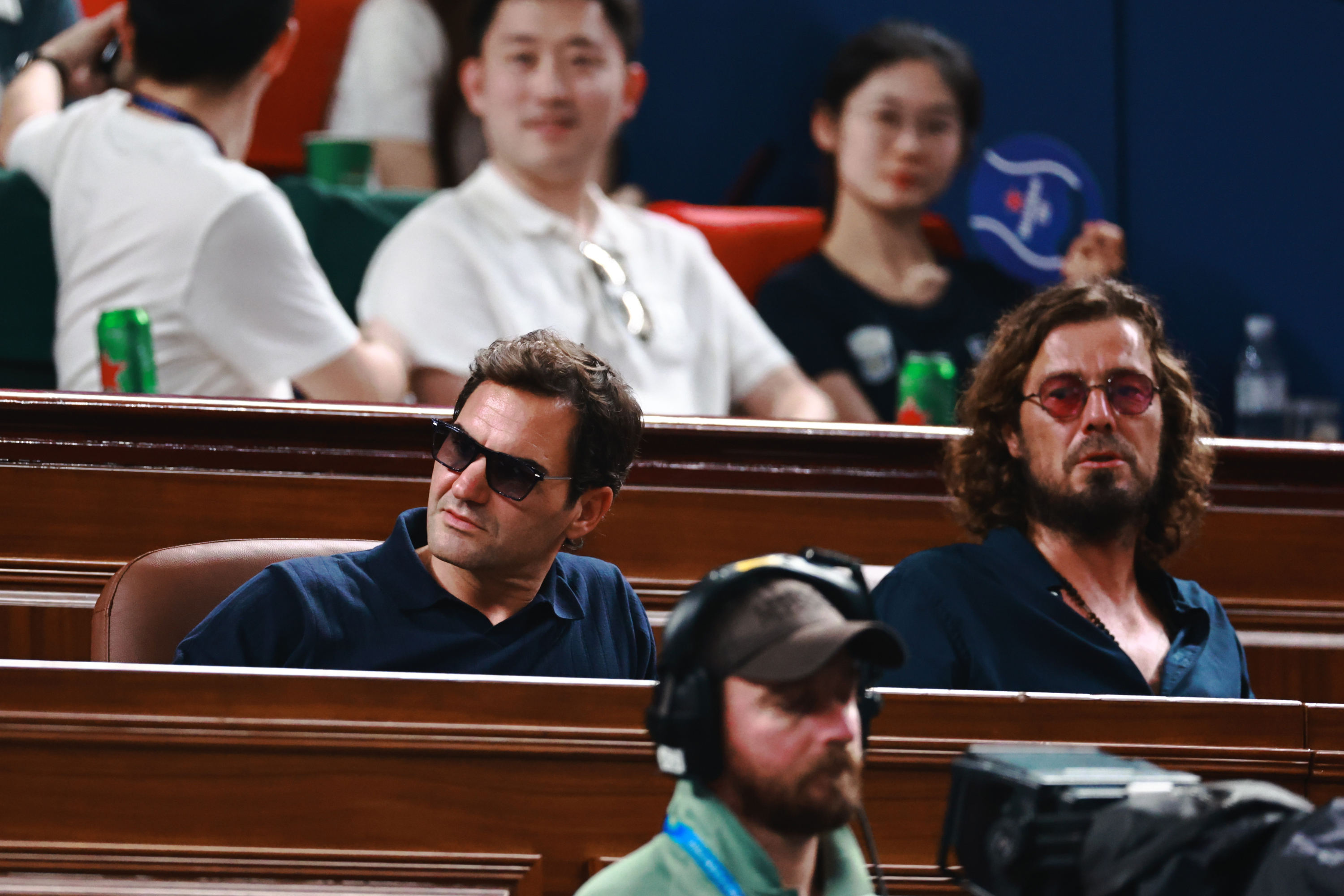Federer et Safin, dans les tribunes.
